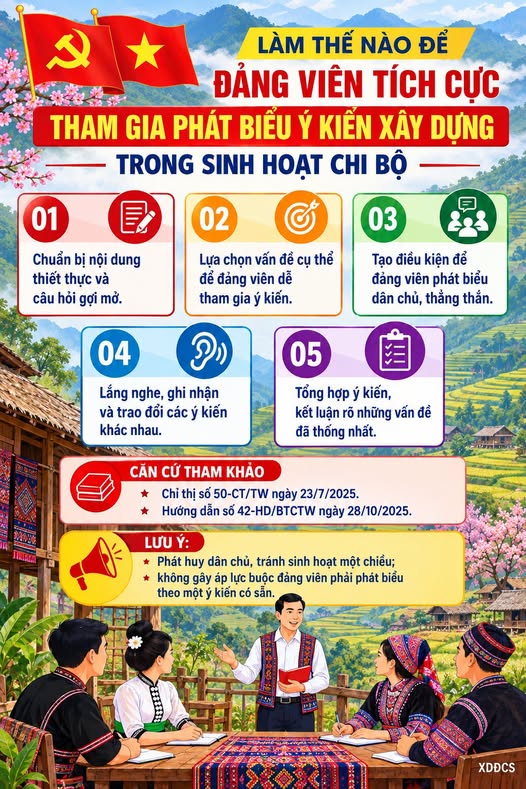 ​Mỗi ý kiến trách nhiệm, thẳng thắn, xây dựng của đảng viên góp phần nâng cao chất lượng sinh hoạt chi bộ, phát huy dân chủ và củng cố sức chiến đấu của tổ chức đảng!
