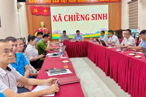 CHIỀNG SINH THAM DỰ HỘI NGHỊ TRỰC TUYẾN ĐÁNH GIÁ TIẾN ĐỘ ĐO ĐẠC, XÂY DỰNG CƠ SỞ DỮ LIỆU ĐẤT ĐAI