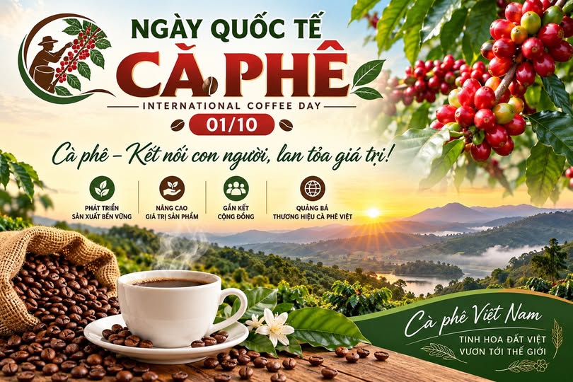 NGÀY QUỐC TẾ CÀ PHÊ 01/10 – TÔN VINH GIÁ TRỊ, LAN TỎA KHÁT VỌNG PHÁT TRIỂN